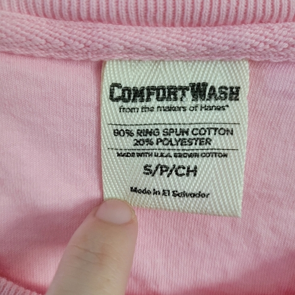 Comfort Wash Women's Pink Embroidered BAMA Long Sleeve Sweatshirt Size Small - Picture 2 of 5